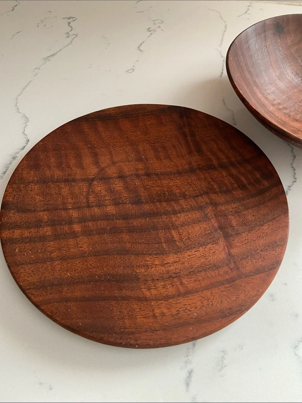 Vintage Handmade Studio Wood Bowl & Plate Northern California